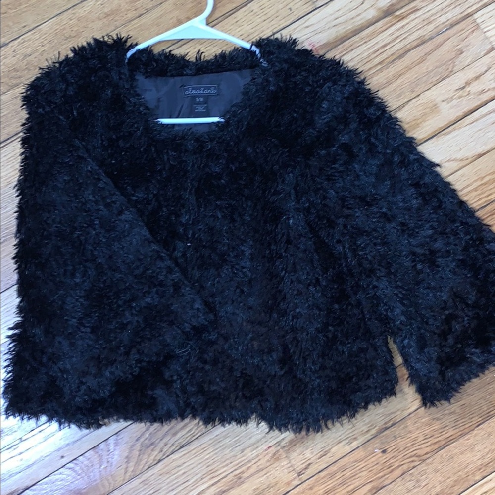 Black fluffy jacket